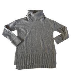 Gray 100% 2 Ply Cashmere Turtleneck Sweater Sz S Quiet Luxury Old Money Preppy